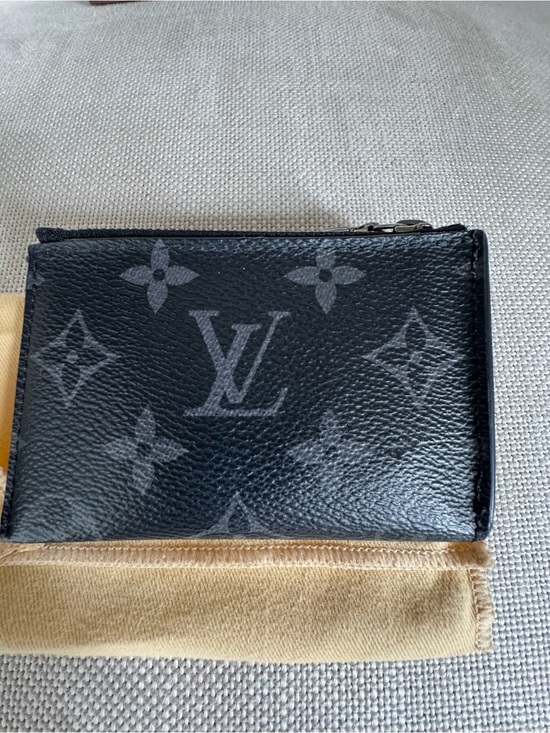 Louis Vuitton Black Monogram Zip Card Case
